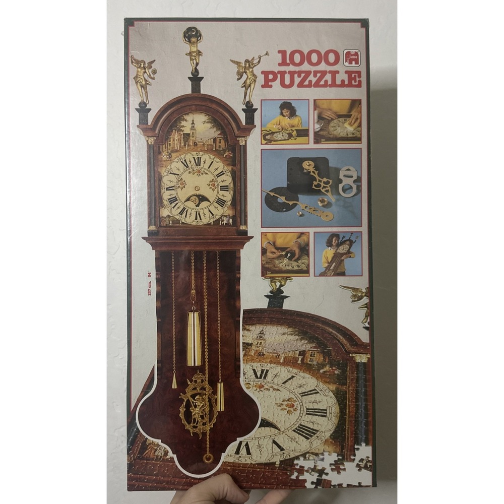 Jumbo 1000 Piece Puzzle Working Grand Father Clock Quartz Mechanism Rare Vintage